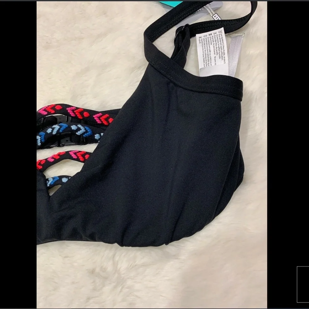 NWT Seafolly Desert Tribe‎ Underwire Bikini Top Black [SZ 6DD US/ 10DD AU]